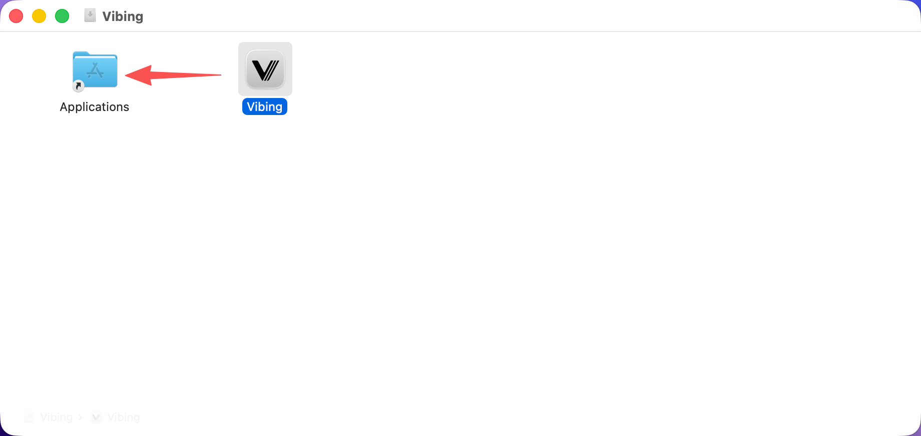 DMG — drag Vibing to Applications